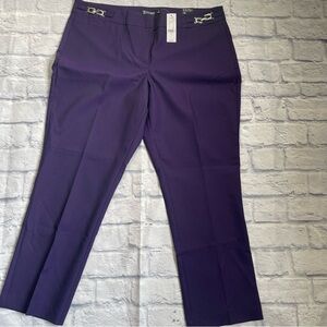 NWT New York & Company Purple Slim Ankle Crop Pants with Silver Hardware